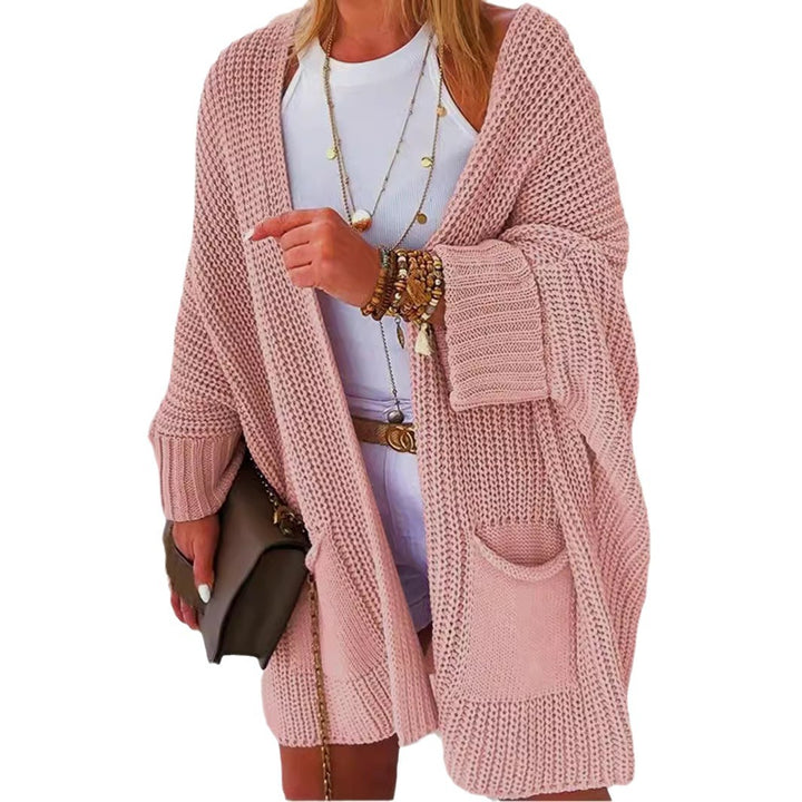 Ladies casual knit cardigan with practical pockets and voluminous sleeves Lune London