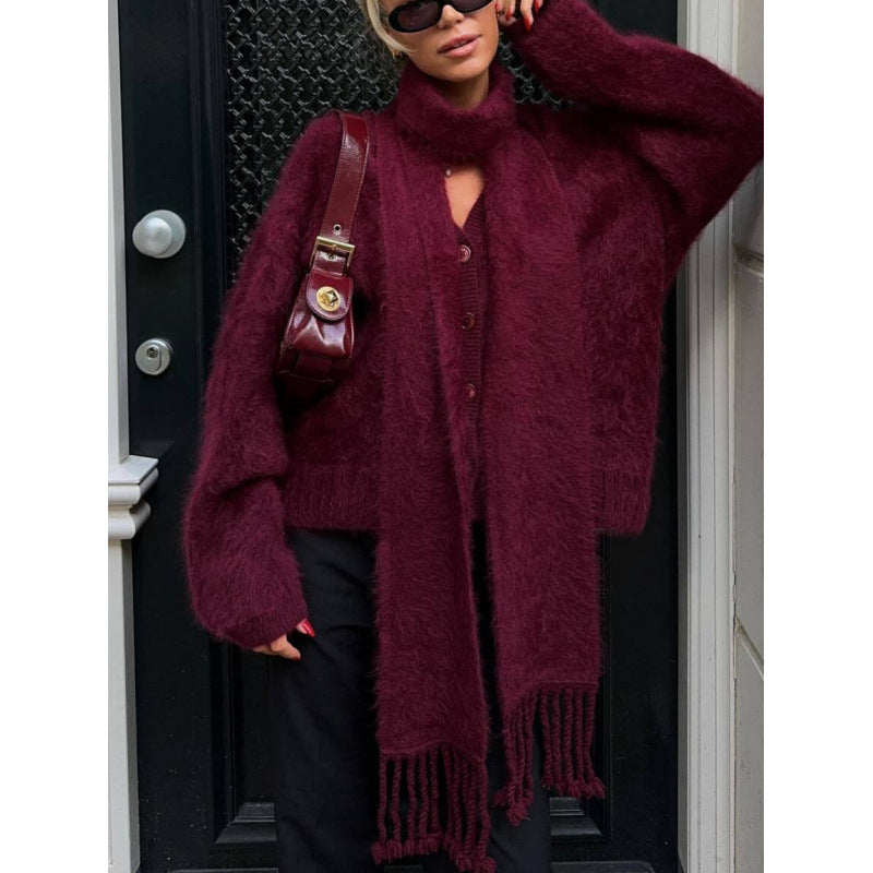 Ladies Comfortable Knit Sweater with Innovative Cut Lune London