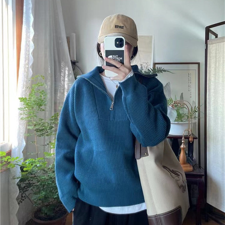 Pull femme avec col haut et fermeture éclair Chic & Stil