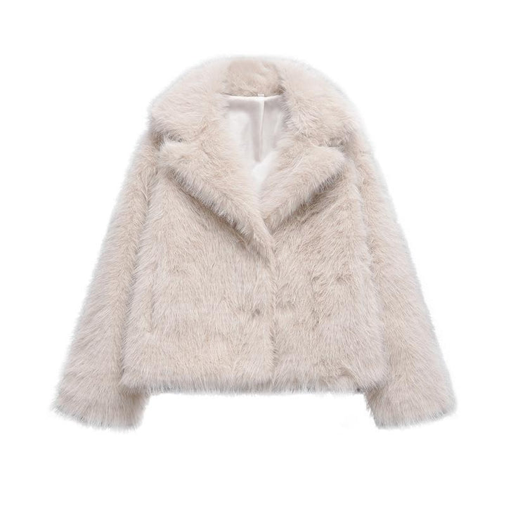Women's trendy chic fur blazer