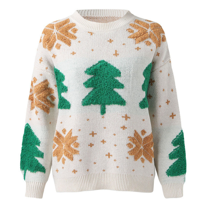 Knit sweater for women with festive Christmas pattern and revamped design Lune London