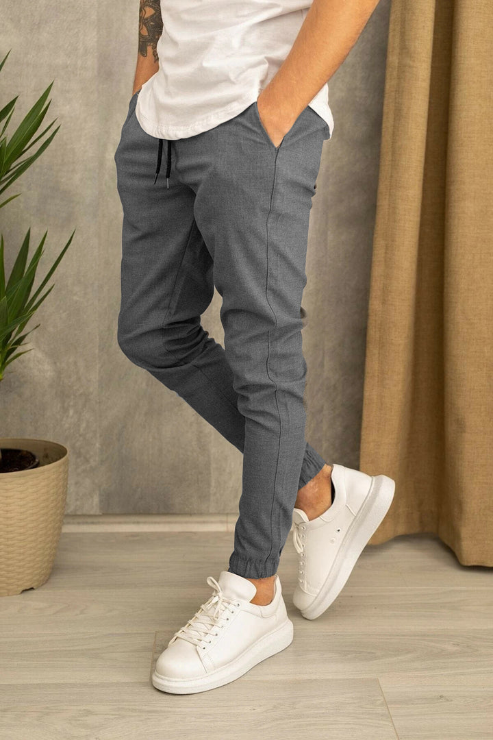 Lune London Men's Sport Leisure Pants with Elastic Waist and Side Pockets