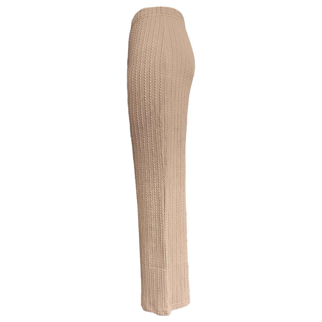 Wide knit pants for women with a refined structured pattern Lune London