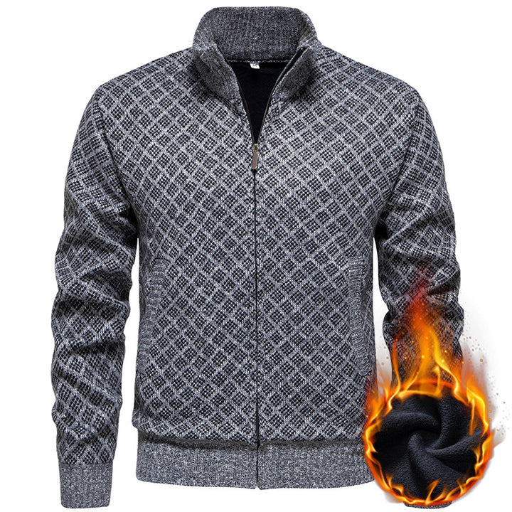 Men's sports knit jacket with modern pattern Lune London
