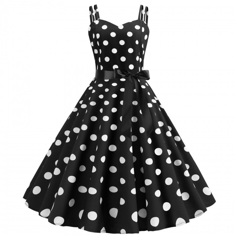 Robe swing femme avec des pois classiques et une jupe évasée Chic & Stil