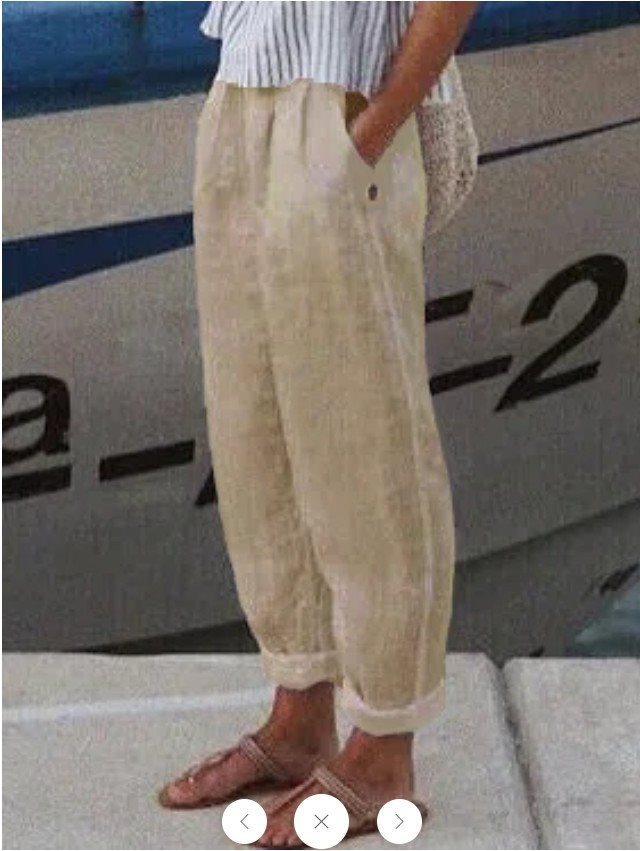 Casual linen pants for women with elastic waistband and practical side pockets Lune London
