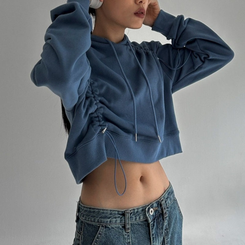 Haut de survêtement cropped pour femmes avec cordon de serrage ajustable Chic & Stil