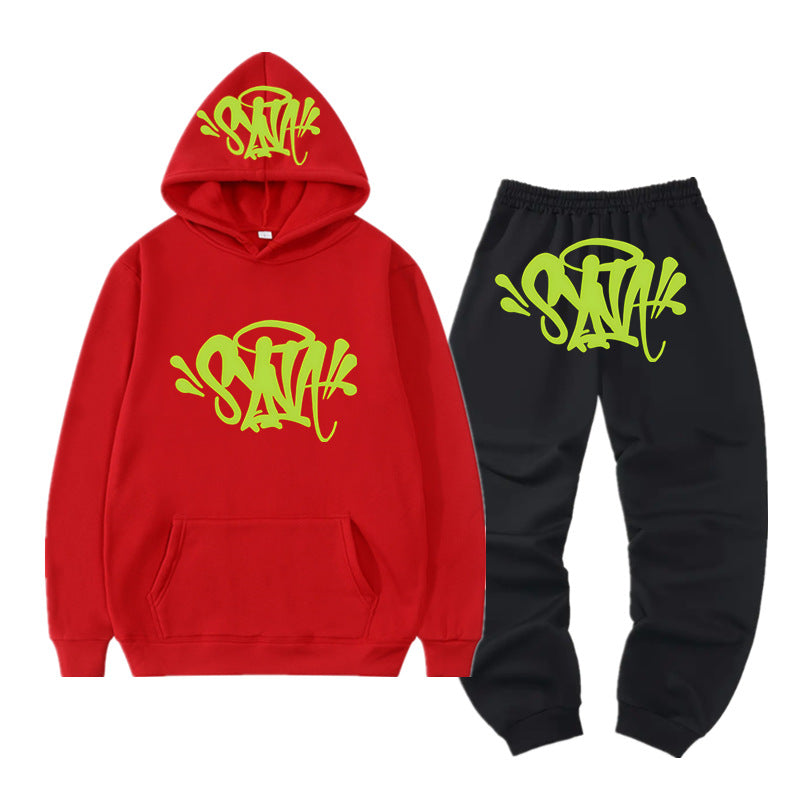 Ladies hoodie and jogger set with creative graffiti design Chic & Stil