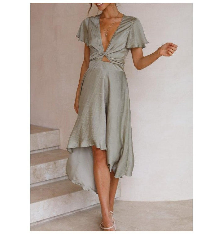 Lune London Women's Midi Tie Dress