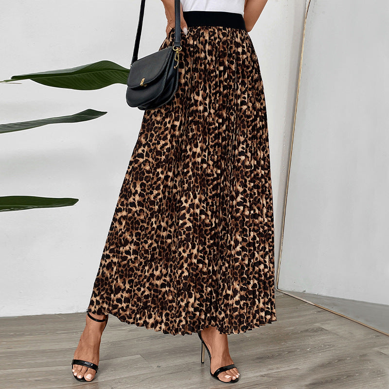 Lune London Printed Animal Design Pleated Maxi Skirt for Women