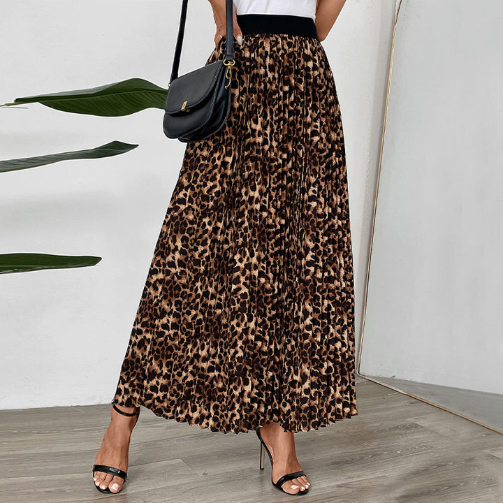 Lune London Printed Animal Design Pleated Maxi Skirt for Women