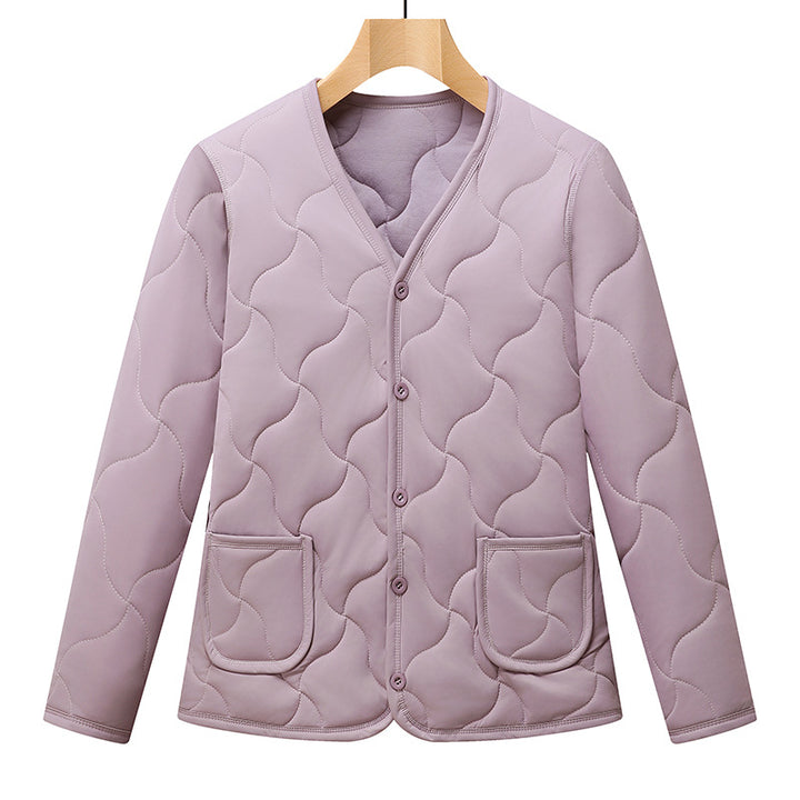 Ladies down jacket with practical pockets and button closure Lune London