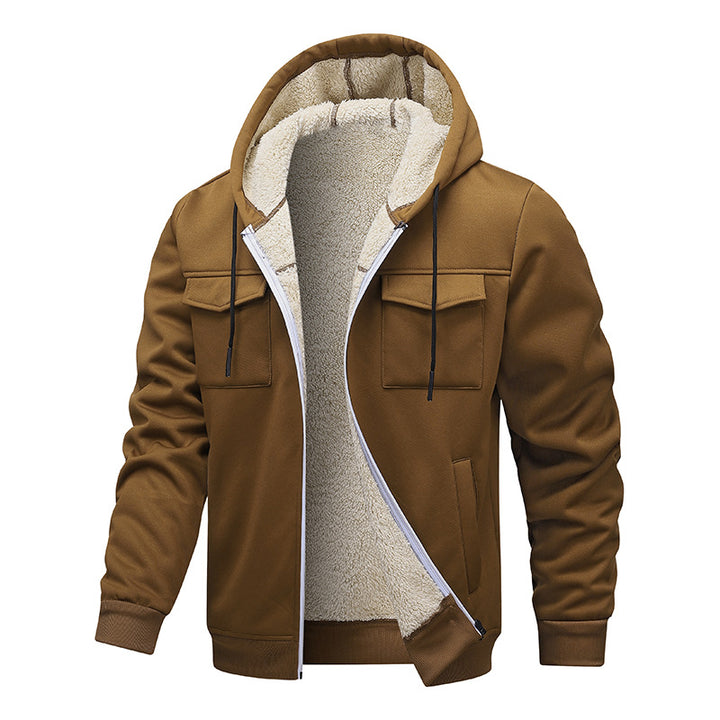 Padded hooded jacket for men with a sporty design and practical pockets Lune London