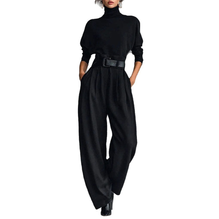 Combinaison utilitaire pour femme avec col haut et ceinture à la taille Chic & Stil