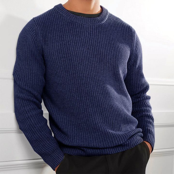 Knitted sweater for men with textured surface and crew neck Lune London
