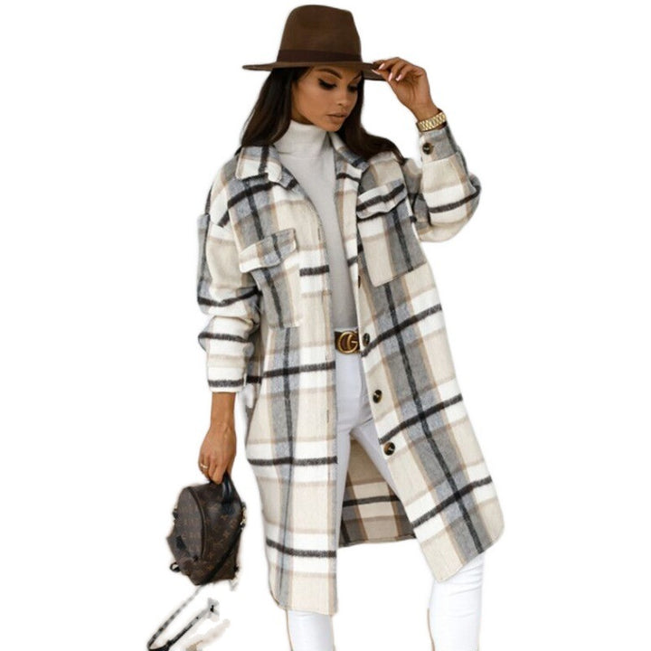 Veste à carreaux grande taille pour femmes Chic & Stil