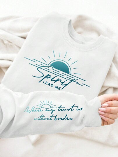 Sweatshirt pour femmes avec impression inspirante et tissu doux et fluide Chic & Stil