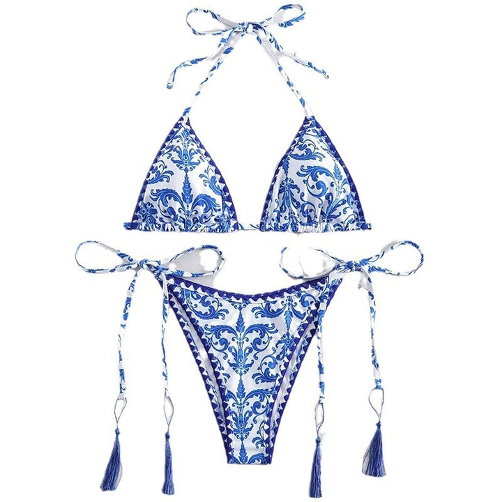 Lune London Tie Front Triangle Bikini Set