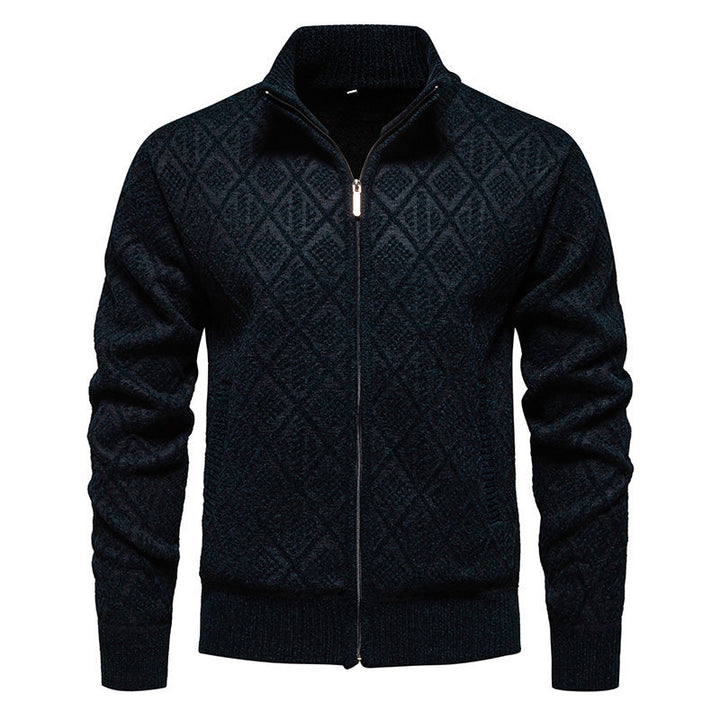 Fashionable men's knitted jacket with textured surface Lune London
