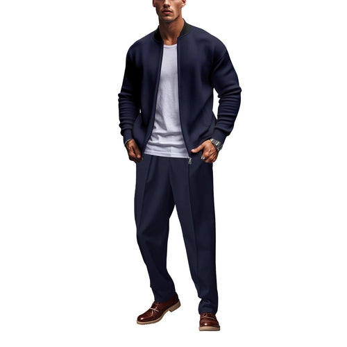Sporty hoodie jacket for men with zipper and matching training pants Lune London