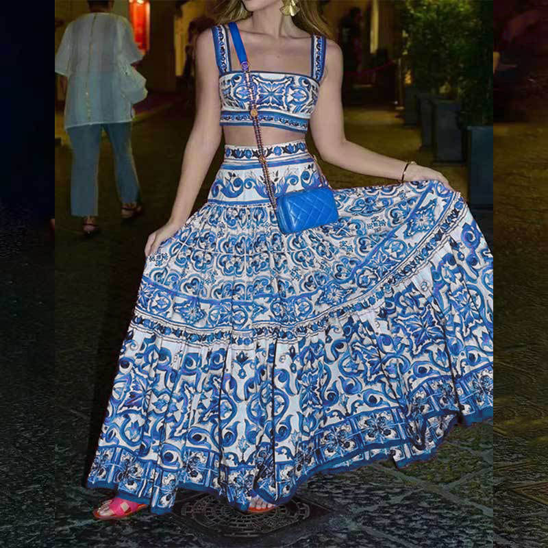 Ensemble femme deux pièces avec imprimé floral et jupe évasée Chic & Stil