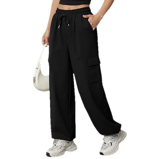 Wide cargo jogger pants for women with practical pockets Lune London
