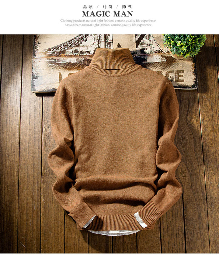 Elegant turtleneck pullover for men in fine merino wool Lune London