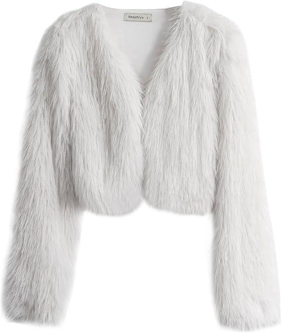 Ladies Short Plush Open Cut Jacket Lune London