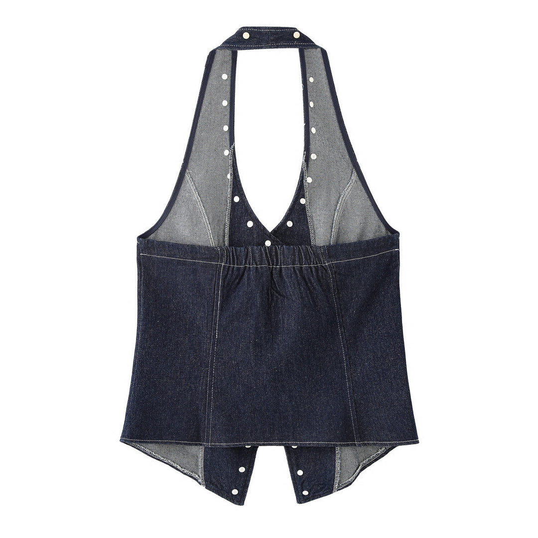 Lune London Elegant denim jacket for women with decorative snap buttons and a relaxed fit