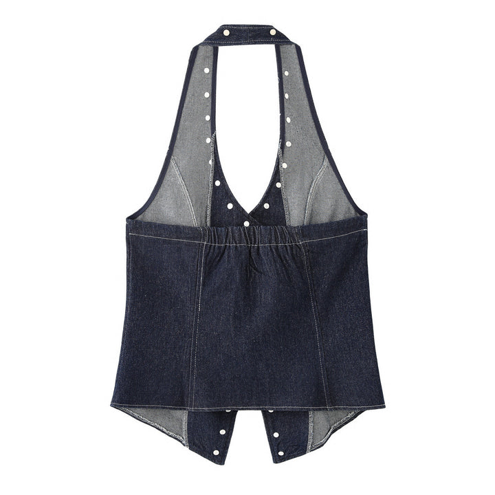 Lune London Elegant denim jacket for women with decorative snap buttons and a relaxed fit