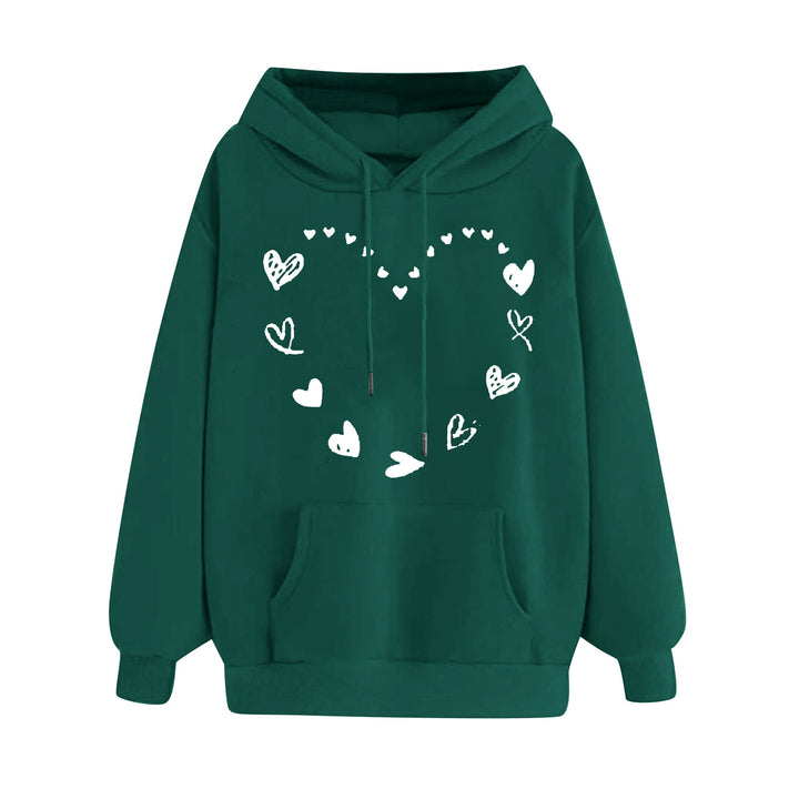 Women's hoodie with playful heart design and comfortable kangaroo pocket Lune London