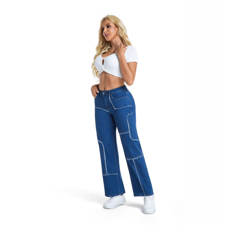Wide jeans for women with stylish patchwork Lune London
