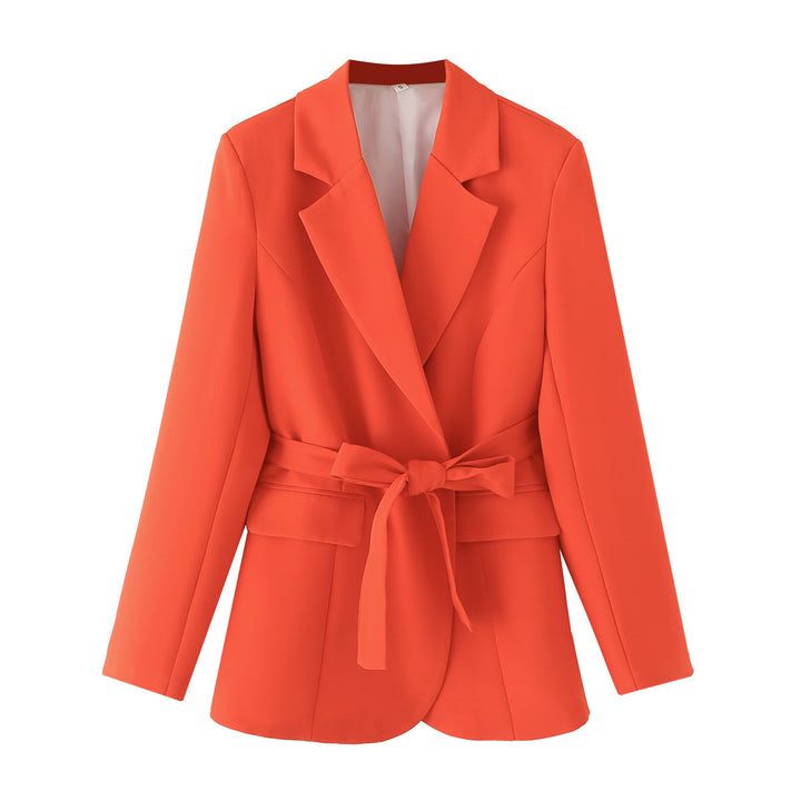 Blazer jacket for women with fitted cut and belt detail Lune London