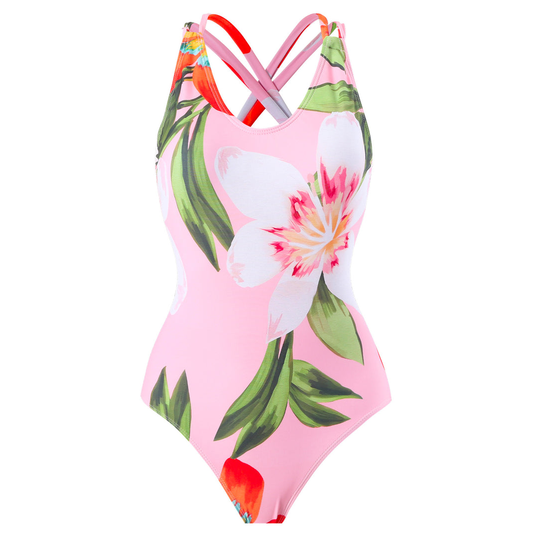 Women's swimsuit with a creative floral design and an elegant wrap skirt Lune London