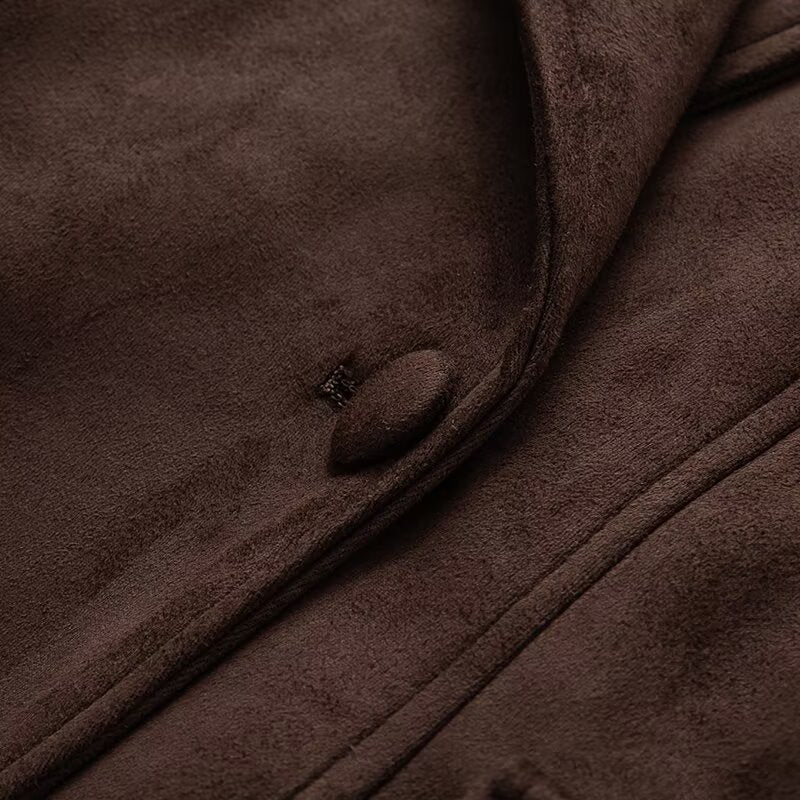 Stylish suede jacket for women with waist belt Lune London