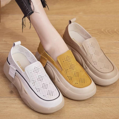 Lune London perforated slip-on sneakers for women