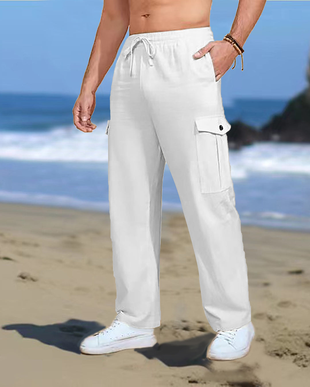 Men's cargo pants with convenient pockets and elastic waistband Lune London