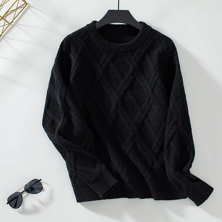 Knitted sweater for women with a modern diamond pattern and high-quality material Lune London