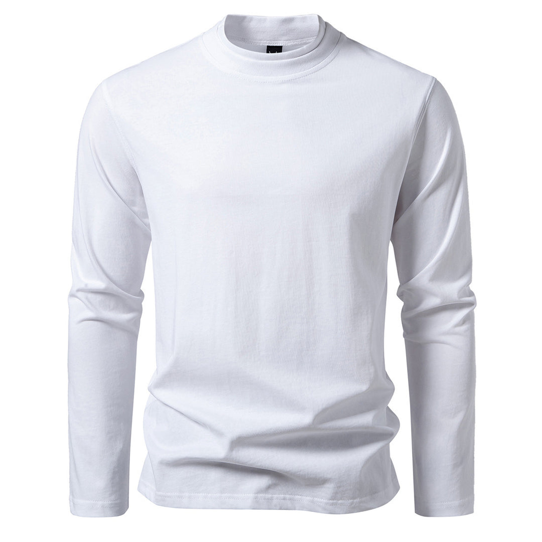 Men's long sleeve t-shirt in pleasant cotton blend with round neck Lune London