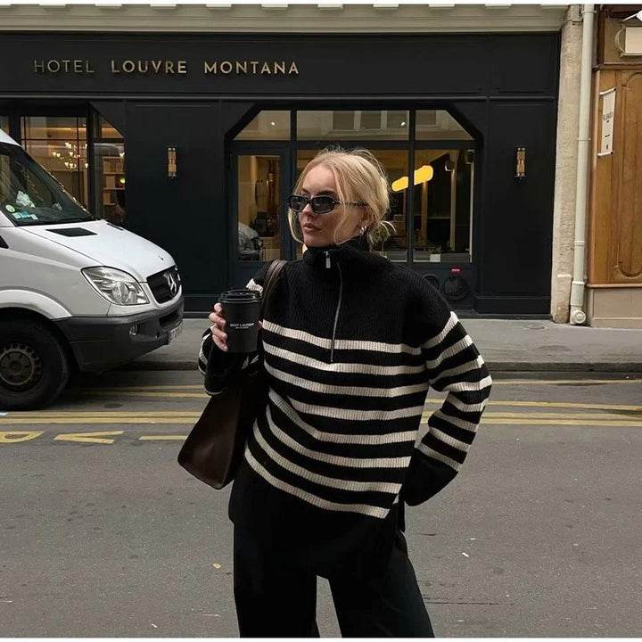 Lune London knitted sweater for women with high collar