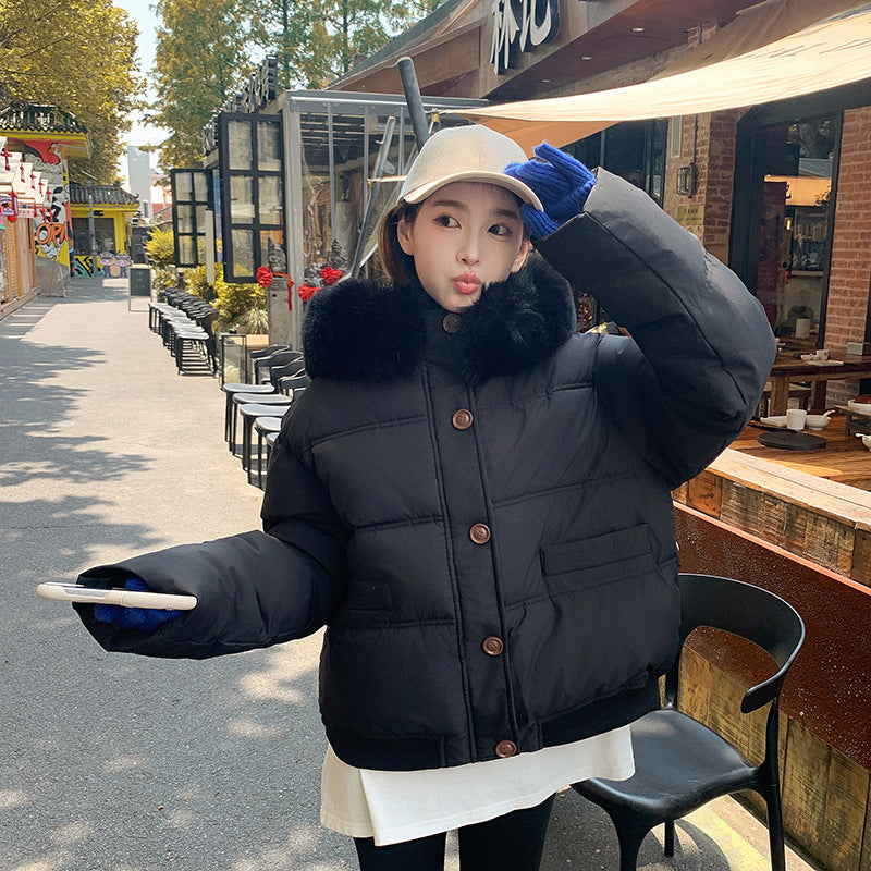 Ladies Fashionable and Warm Clothing, padded jacket with luxurious faux fur collar Lune London