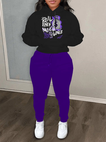 Women's hoodie and jogging set with creative writing Lune London