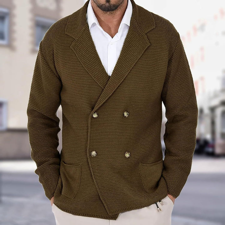 Men's sweater jacket with trendy shawl collar and decorative buttons Lune London