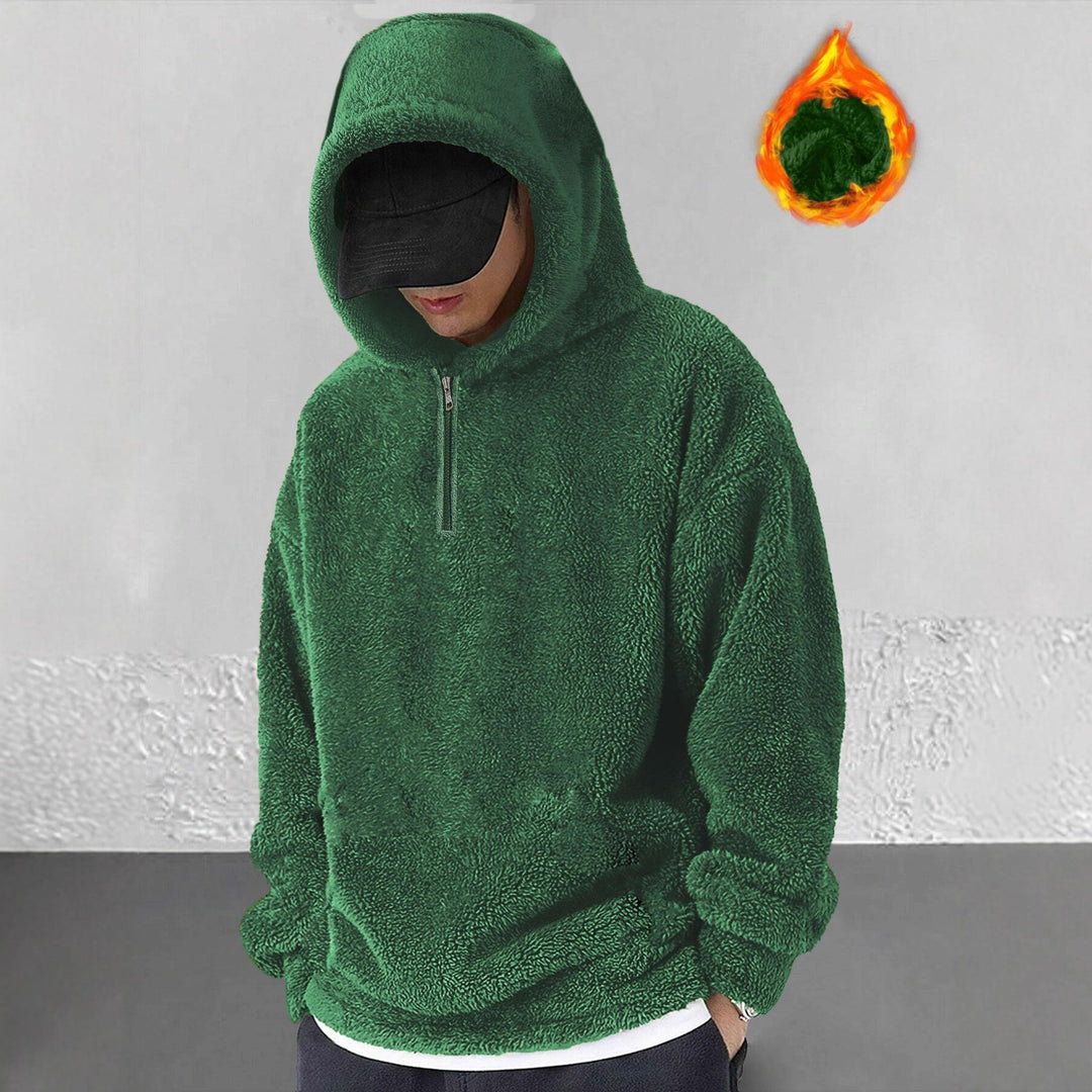 Men's cozy fleece hoodie with practical zip opening Lune London