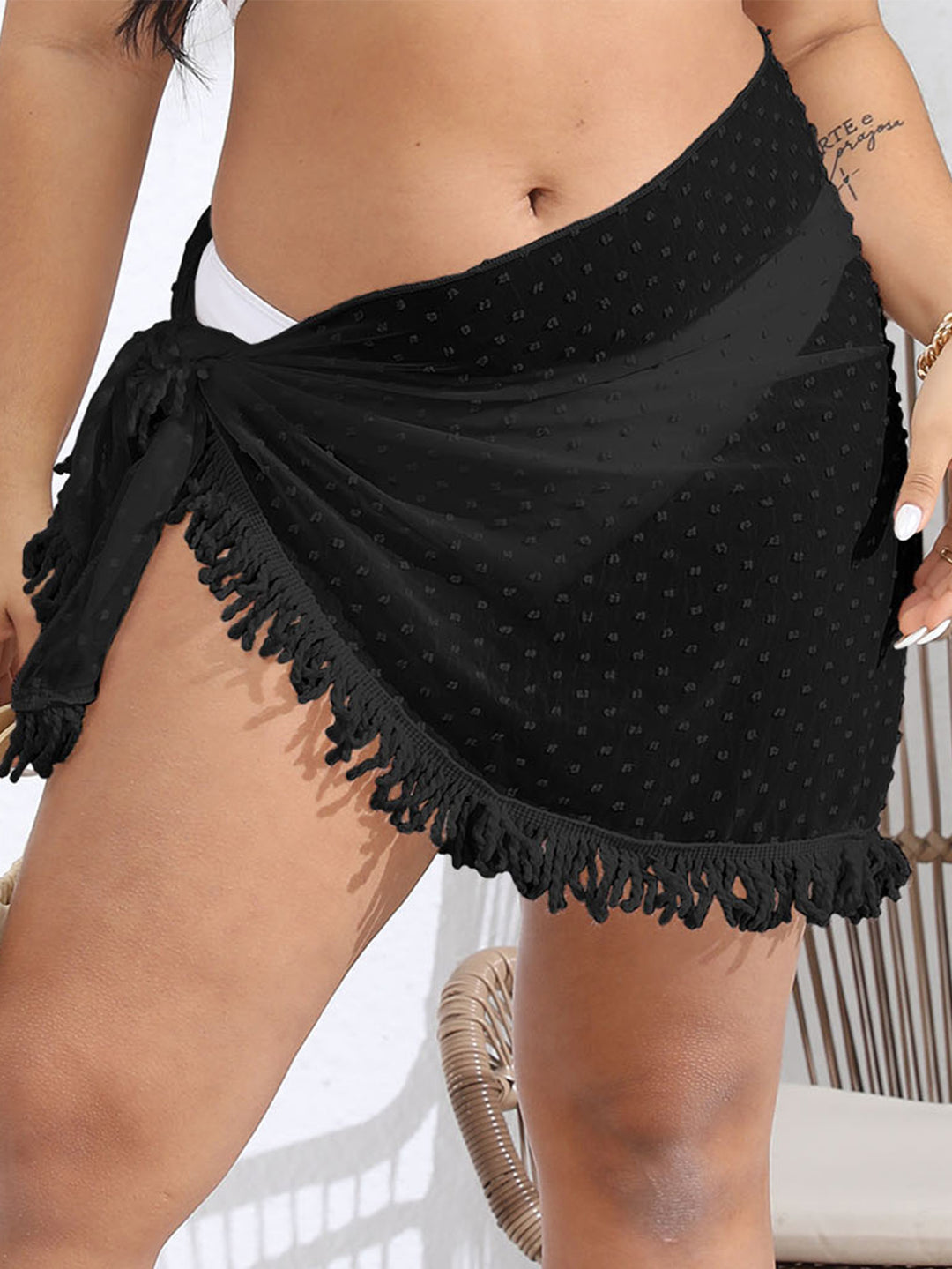 Ladies Chic Fringes Swim Cover Wrap Lune London