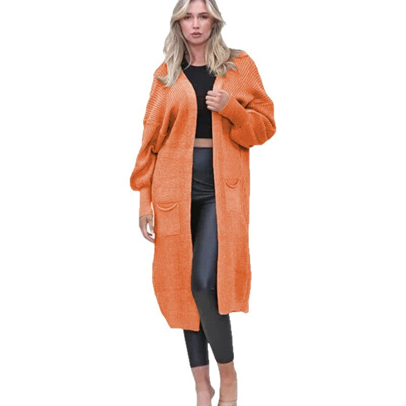 Knit cardigan for women with long sleeves featuring an elegant structured design and practical pockets Lune London