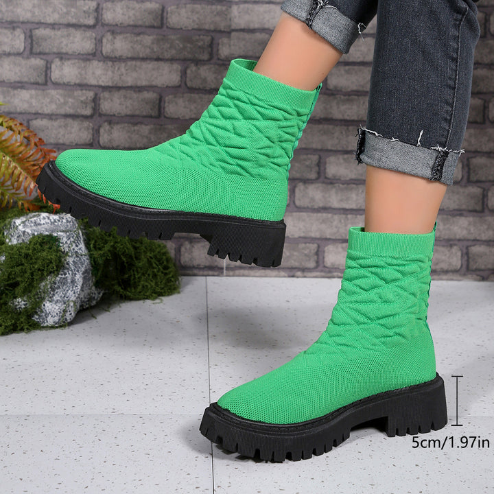 Fashion boots for ladies with textured upper and non-slip sole Lune London