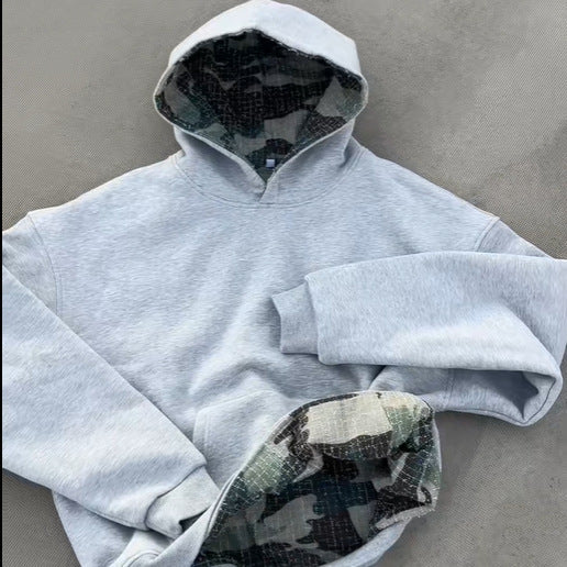 Ladies hoodie with camouflage lining Lune London