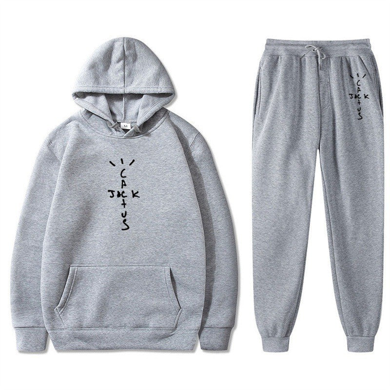 Ladies Hoodie and Jogging Pants Set with Creative Lettering Chic & Stil