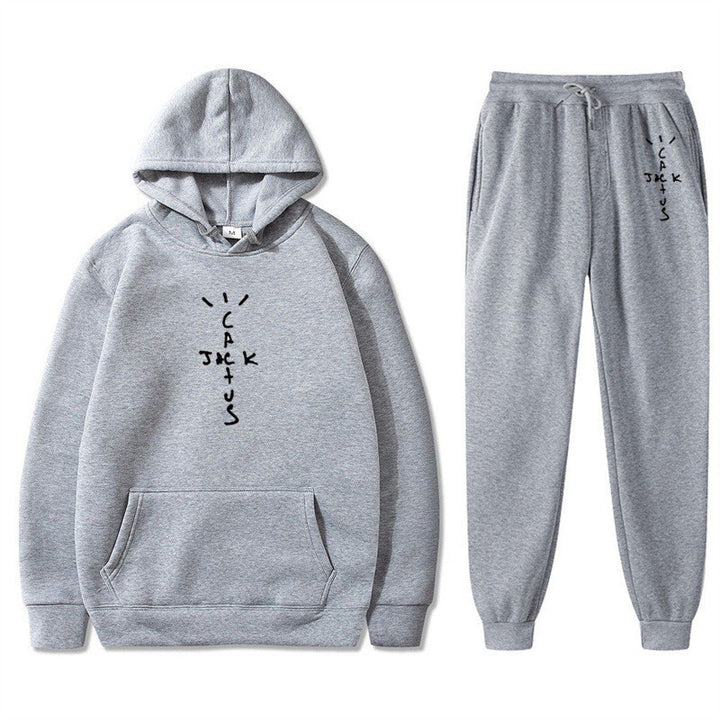 Ladies Hoodie and Jogging Pants Set with Creative Lettering Chic & Stil